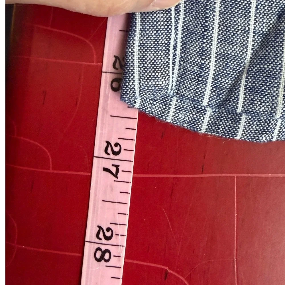 Quince European Linen Jumpsuit Womens S Blue Square Neck Stripe‎ Minimalist NWOT